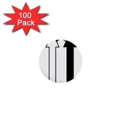 Funny Black And White Stripes Diamonds Arrows 1  Mini Buttons (100 Pack) 