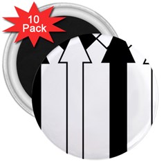 Funny Black And White Stripes Diamonds Arrows 3  Magnets (10 Pack)  by yoursparklingshop