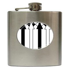 Funny Black And White Stripes Diamonds Arrows Hip Flask (6 Oz)