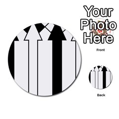 Funny Black And White Stripes Diamonds Arrows Multi-purpose Cards (round)  by yoursparklingshop