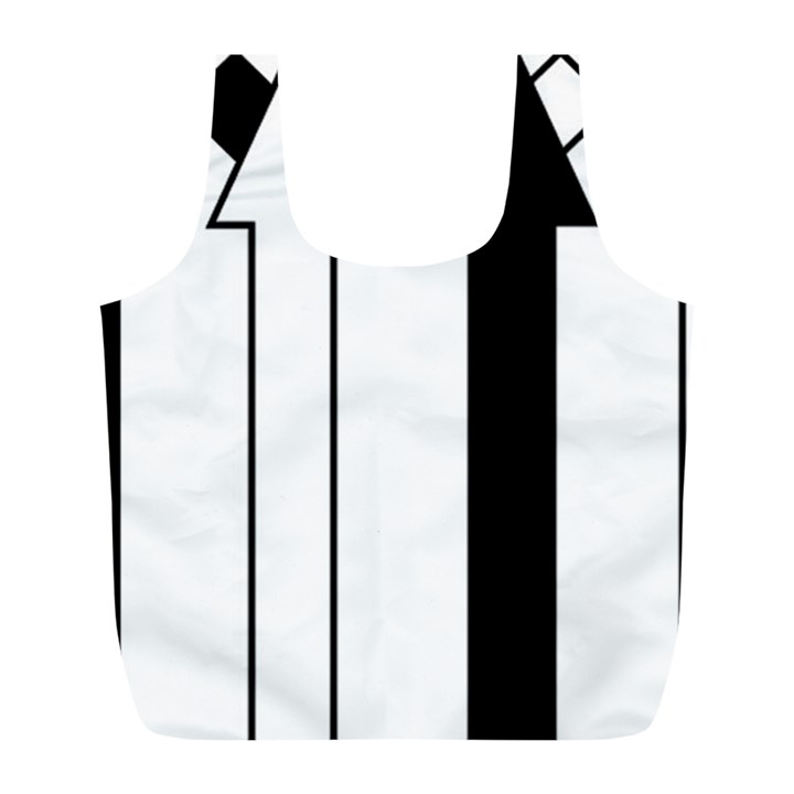 Funny Black and White Stripes Diamonds Arrows Full Print Recycle Bags (L) 