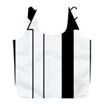 Funny Black and White Stripes Diamonds Arrows Full Print Recycle Bags (L)  Back