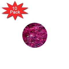 Festive Hot Pink Glitter Merry Christmas Tree  1  Mini Buttons (10 Pack)  by yoursparklingshop