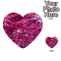 Festive Hot Pink Glitter Merry Christmas Tree  Multi-purpose Cards (heart)  by yoursparklingshop