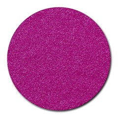 Metallic Pink Glitter Texture Round Mousepads by yoursparklingshop