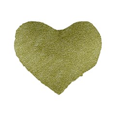 Festive White Gold Glitter Texture Standard 16  Premium Flano Heart Shape Cushions by yoursparklingshop