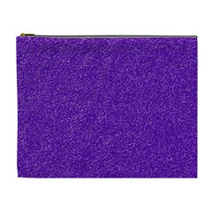 Festive Purple Glitter Texture Cosmetic Bag (xl) by yoursparklingshop