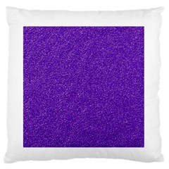 Festive Purple Glitter Texture Large Flano Cushion Case (two Sides) by yoursparklingshop