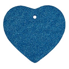 Festive Blue Glitter Texture Ornament (heart)  by yoursparklingshop