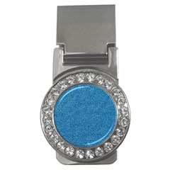 Festive Blue Glitter Texture Money Clips (cz)  by yoursparklingshop