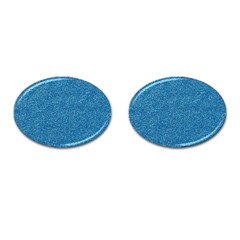 Festive Blue Glitter Texture Cufflinks (oval) by yoursparklingshop