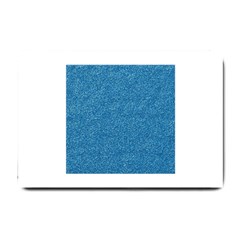 Festive Blue Glitter Texture Small Doormat  by yoursparklingshop