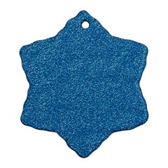 Festive Blue Glitter Texture Snowflake Ornament (2-side) by yoursparklingshop