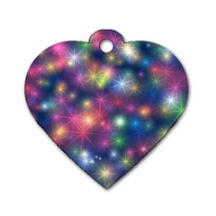 Starlight Shiny Glitter Stars Dog Tag Heart (two Sides) by yoursparklingshop