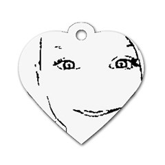 Portrait Black And White Girl Dog Tag Heart (two Sides) by yoursparklingshop