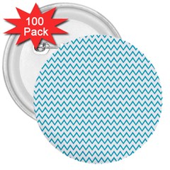 Blue White Chevron 3  Buttons (100 Pack)  by yoursparklingshop