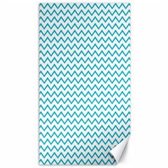 Blue White Chevron Canvas 40  X 72   by yoursparklingshop