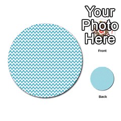 Blue White Chevron Multi-purpose Cards (round)  by yoursparklingshop