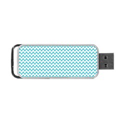 Blue White Chevron Portable Usb Flash (two Sides) by yoursparklingshop