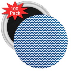 Dark Blue White Chevron  3  Magnets (100 Pack) by yoursparklingshop