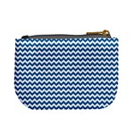 Dark Blue White Chevron  Mini Coin Purses Back