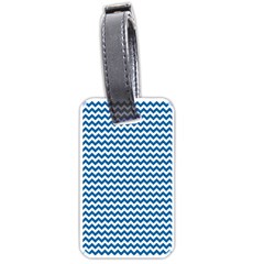 Dark Blue White Chevron  Luggage Tags (one Side)  by yoursparklingshop