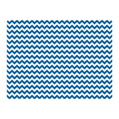 Dark Blue White Chevron  Double Sided Flano Blanket (mini)  by yoursparklingshop