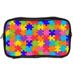 Funny Colorful Puzzle Pieces Toiletries Bags 2-Side Back