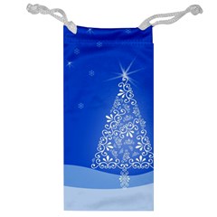 Blue White Christmas Tree Jewelry Bags