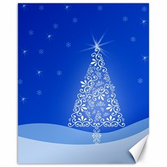 Blue White Christmas Tree Canvas 16  X 20   by yoursparklingshop