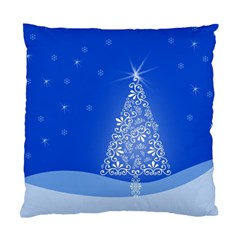 Blue White Christmas Tree Standard Cushion Case (two Sides) by yoursparklingshop