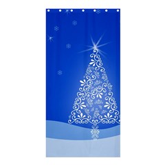 Blue White Christmas Tree Shower Curtain 36  X 72  (stall)  by yoursparklingshop