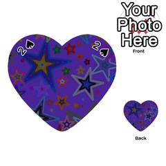 Purple Christmas Party Stars Playing Cards 54 (heart) 