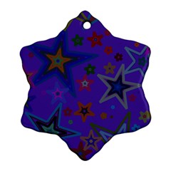 Purple Christmas Party Stars Ornament (snowflake) 