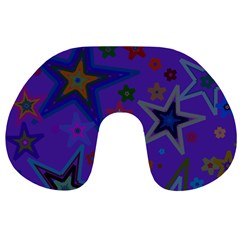 Purple Christmas Party Stars Travel Neck Pillows by yoursparklingshop