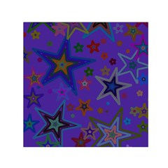 Purple Christmas Party Stars Small Satin Scarf (square) by yoursparklingshop