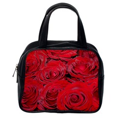 Red Love Roses Classic Handbags (one Side) by yoursparklingshop