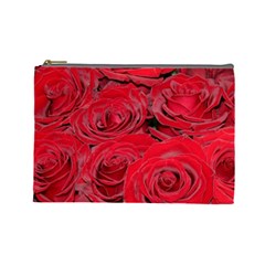 Red Love Roses Cosmetic Bag (large)  by yoursparklingshop