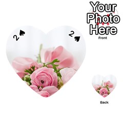 Romantic Pink Flowers Playing Cards 54 (heart) 
