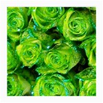 Festive Green Glitter Roses Valentine Love  Medium Glasses Cloth Front