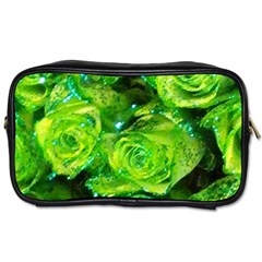 Festive Green Glitter Roses Valentine Love  Toiletries Bags 2-side by yoursparklingshop