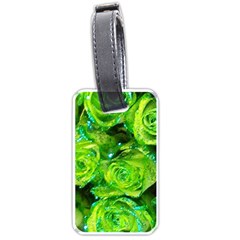 Festive Green Glitter Roses Valentine Love  Luggage Tags (one Side)  by yoursparklingshop