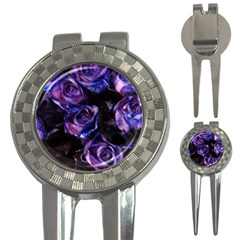 Purple Glitter Roses Valentine Love 3-in-1 Golf Divots by yoursparklingshop