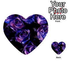 Purple Glitter Roses Valentine Love Multi-purpose Cards (heart) 