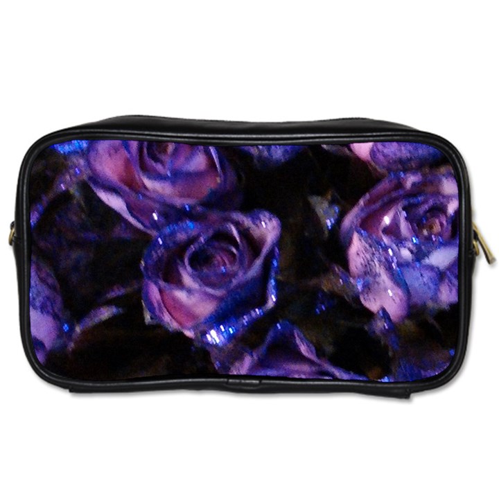 Purple Glitter Roses Valentine Love Toiletries Bags