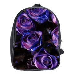 Purple Glitter Roses Valentine Love School Bags (xl)  by yoursparklingshop