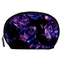Purple Glitter Roses Valentine Love Accessory Pouches (large)  by yoursparklingshop
