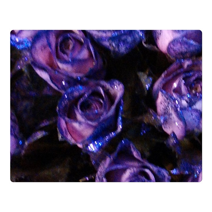 Purple Glitter Roses Valentine Love Double Sided Flano Blanket (Large) 