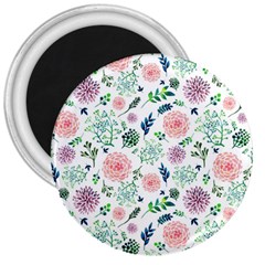 Hand Painted Spring Flourishes Flowers Pattern 3  Magnets