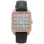 Geometric Diamonds Rose Gold Leather Watch  Front